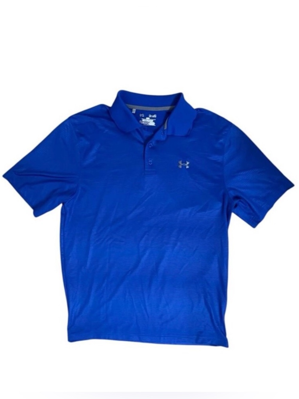 Under Armour HeatGear Blue Polo Shirt Men’s Medium Loose Athletic Golf